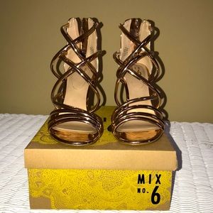 Mix 6 Rose Gold Metallic Gladiator Sandals - 9.5